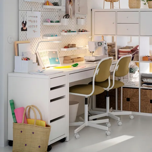 Comodă pentru birou Ikea Micke 75 x 35 x 50 / MDF / Alb photo 4