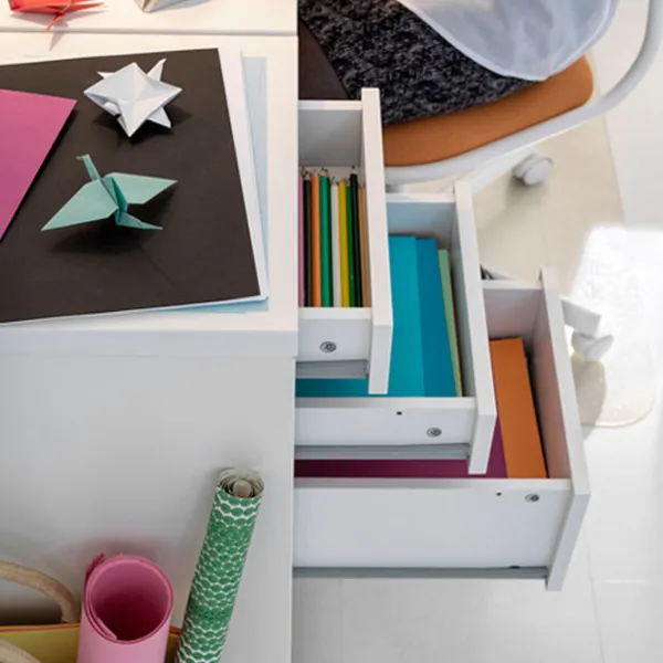 Comodă pentru birou Ikea Micke 75 x 35 x 50 / MDF / Alb photo 5