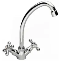 Baterie pentru bucătărie Rosinka 00302187 cu două pîrghii / Pivotantă / Alamă / Inox