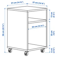 Comodă pentru birou Ikea Vihals 58 x 37 x 37 / DSP / White photo 2