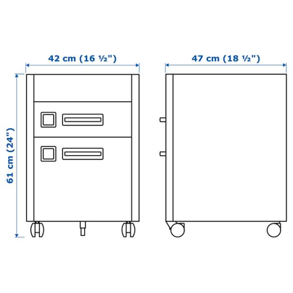 Comodă pentru birou Ikea Idasen 61 x 42 x 47 / Plastic / Brown photo 2