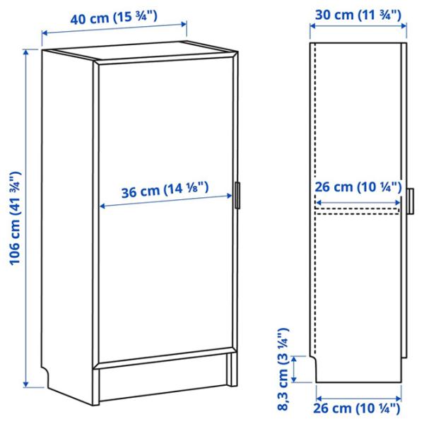 Comodă pentru birou Ikea Billy/Hogbo 106 x 40 x 30 / MDF / White photo 2