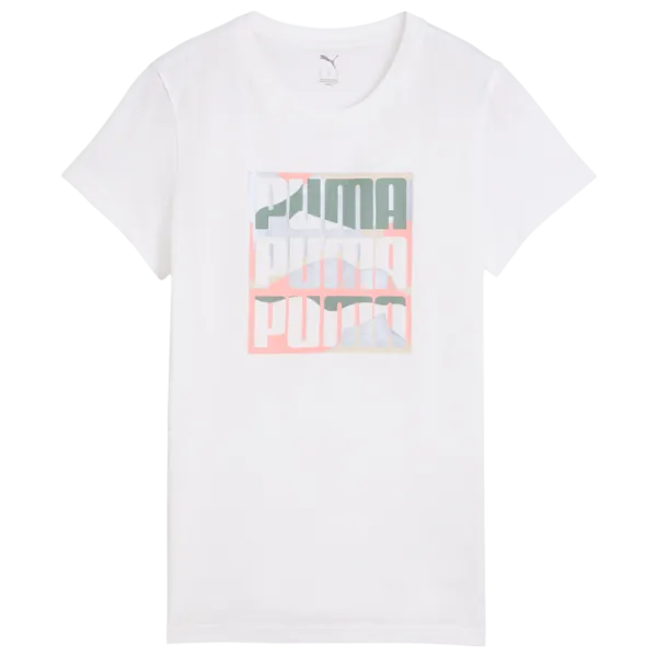 Tricou pentru femei Puma Graphics Mountain Tee 100% bumbac / White photo 1 Tricou pentru femei Puma Graphics Mountain Tee 100% bumbac / White photo 1