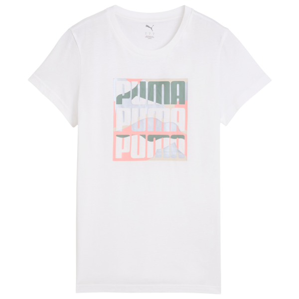Tricou pentru femei Puma Graphics Mountain Tee 100% bumbac / White photo 1 Tricou pentru femei Puma Graphics Mountain Tee 100% bumbac / White photo 1