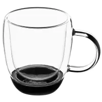 Set de căni Konighoffer Garet Black 330 ml / Sticlă / Transparent