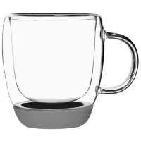 Set de căni Konighoffer Garet Grey 330 ml / Sticlă / Transparent