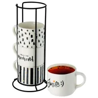 Set de căni Tadar Decor  300 ml / Porțelan / White