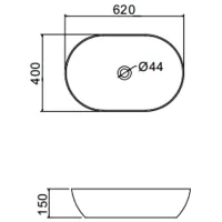 Lavoar Gappo GT 302 Oval / Suprapuse / White photo 2