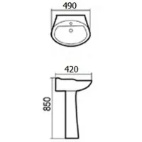 Lavoar Baieplus MT 8206 Oval / Pe podea / White photo 2