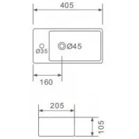 Lavoar Gappo GT 706 L Dreptunghiulară / Suspendat / White photo 2