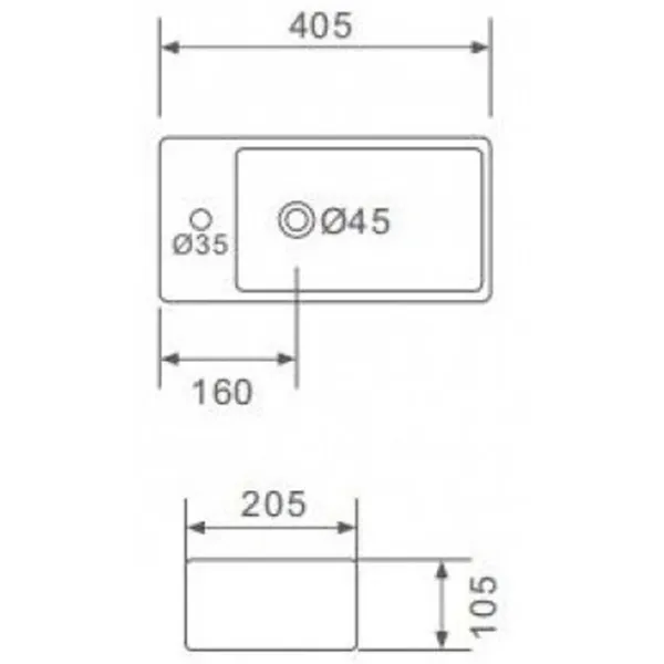 Lavoar Gappo GT 706 R Dreptunghiulară / Suspendat / White photo 2
