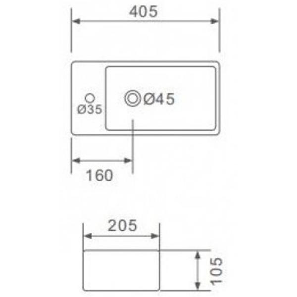 Lavoar Gappo GT 706 R Dreptunghiulară / Suspendat / White photo 2
