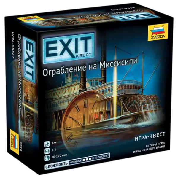 Настольная игра Zvezda EXIT Quest. Heist on the Mississippi 12+/ Квест photo 1