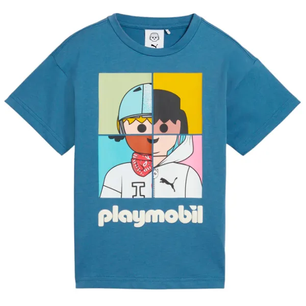 Футболка для мальчиков Puma X Playmobil Graphic Tee 110 / Синий photo 1 Футболка для мальчиков Puma X Playmobil Graphic Tee 110 / Синий photo 1