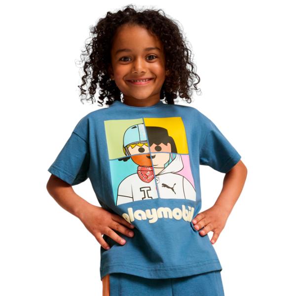 Футболка для мальчиков Puma X Playmobil Graphic Tee 110 / Синий photo 3 Футболка для мальчиков Puma X Playmobil Graphic Tee 110 / Синий photo 3