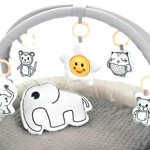 Covoraş pentru joc 4Play Comfy Play Gym () 0+/ Rotund/ Gray photo 2