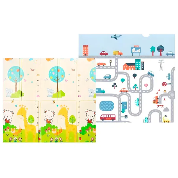 Covoraş pentru joc 4Play Road/Animals () 0+/ Dreptunghiular/ Multicolor photo 1