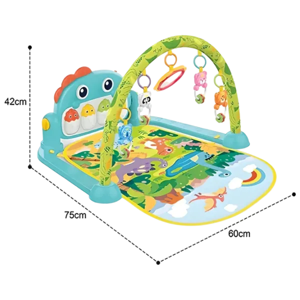 Covoraş pentru joc Huanger Dino (HE0643) 0+/ Dreptunghiular/ Green photo 3