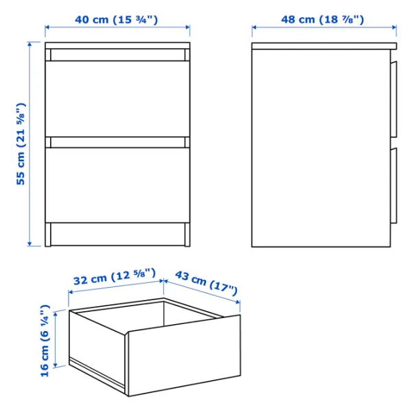 Set pentru dormitor Ikea Malm 2 PAL / White photo 2