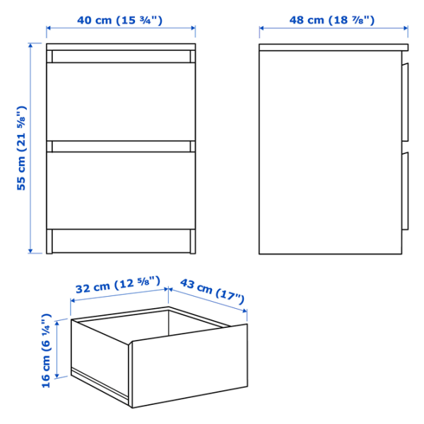 Set pentru dormitor Ikea Malm 2 PAL / White photo 2