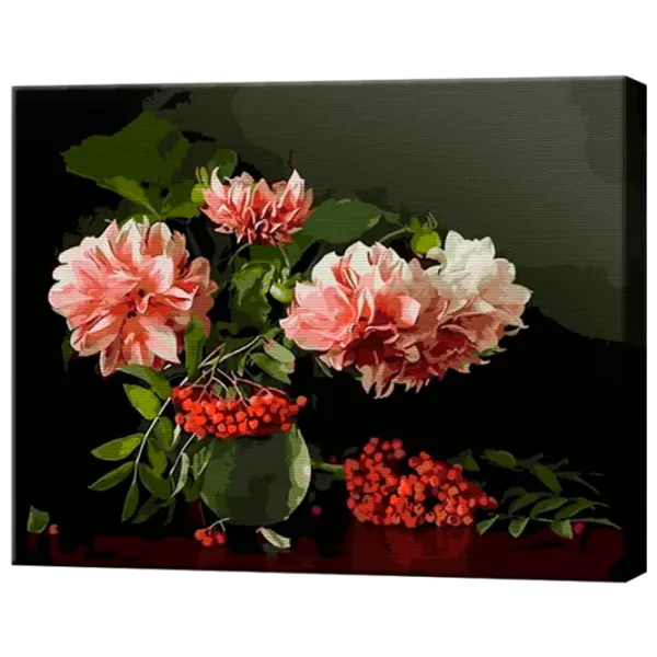 Pictură pe numere Art Gallery Flori pe fundal întunecat GX30880 50 x 40 cm / Orizontală photo 1