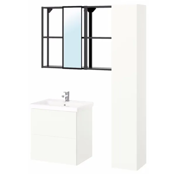 Шкаф с умывальником Ikea Enhet/Tvallen/Enset Сталь / White photo 1 Шкаф с умывальником Ikea Enhet/Tvallen/Enset Сталь / White photo 1