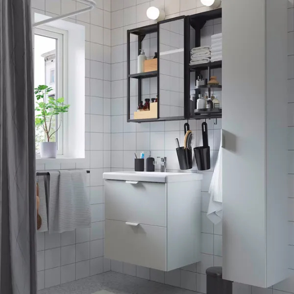 Шкаф с умывальником Ikea Enhet/Tvallen/Enset Сталь / White photo 5 Шкаф с умывальником Ikea Enhet/Tvallen/Enset Сталь / White photo 5