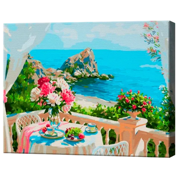 Pictură pe numere Art Gallery Terasă cu privire spre mare GX29309 50 x 40 cm / Orizontală photo 1