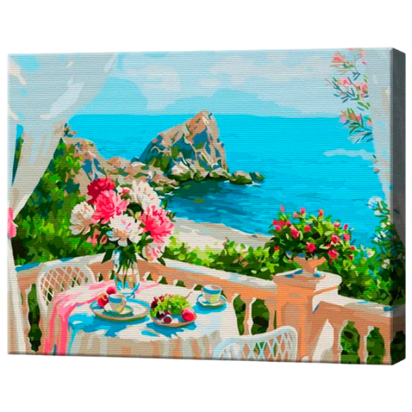 Pictură pe numere Art Gallery Terasă cu privire spre mare GX29309 50 x 40 cm / Orizontală photo 1