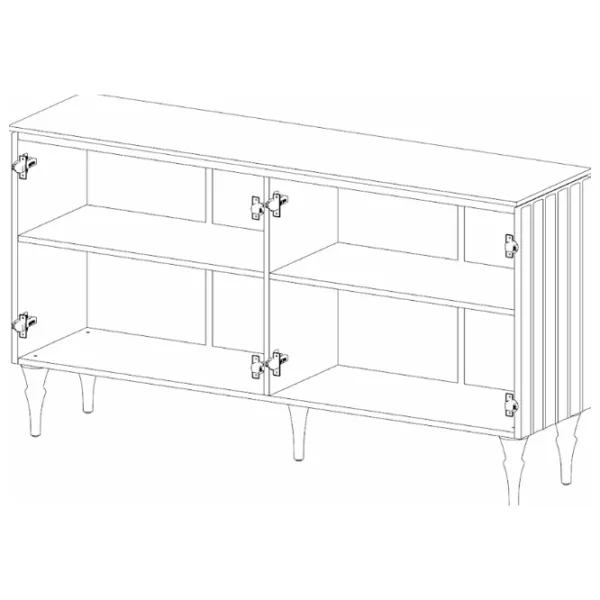 Comodă Neman Lorenso 85.6 x 155.8 x 40.1 / MDF / Alb photo 2