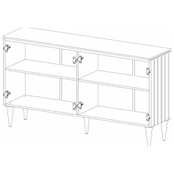 Comodă Neman Lorenso 85.6 x 155.8 x 40.1 / MDF / Alb photo 2