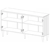 Comodă Neman Lorenso 85.6 x 155.8 x 40.1 / MDF / Alb photo 2