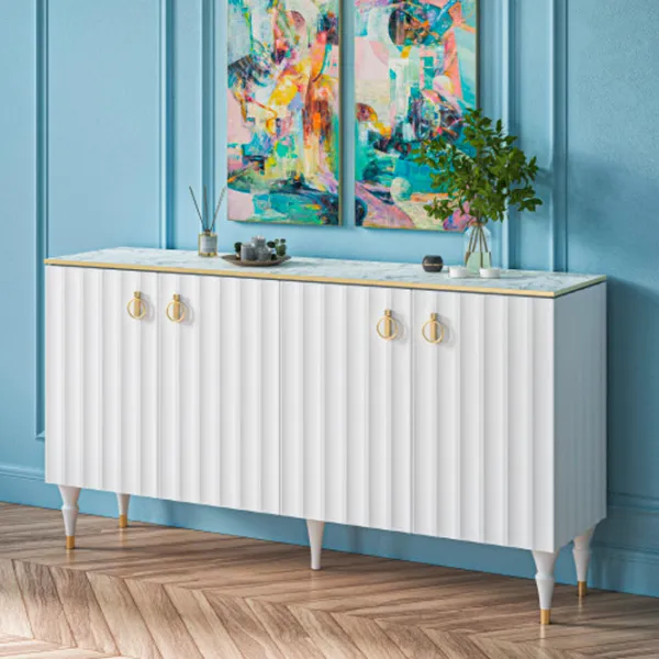 Comodă Neman Lorenso 85.6 x 155.8 x 40.1 / MDF / Alb photo 3