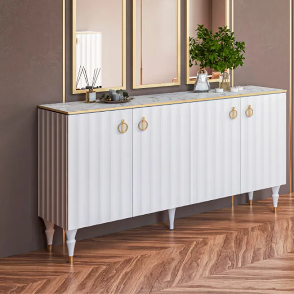 Comodă Neman Lorenso 85.6 x 155.8 x 40.1 / MDF / Alb photo 5