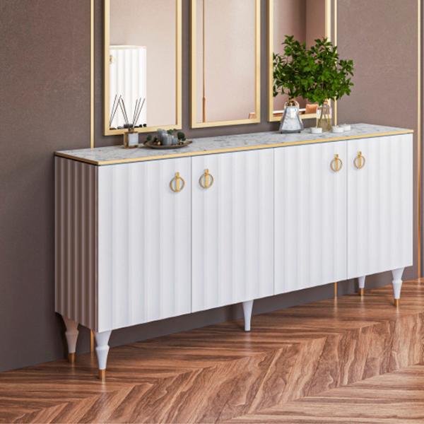 Comodă Neman Lorenso 85.6 x 155.8 x 40.1 / MDF / Alb photo 5