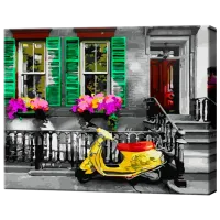 Картина по номерам Art Gallery Скутер у дома GX40046 50 x 40 см / Горизонтальная