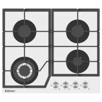 Plită încorporabilă pe gaz Backer RIKI 6004 Turbo WH GL Sticlă călită / White