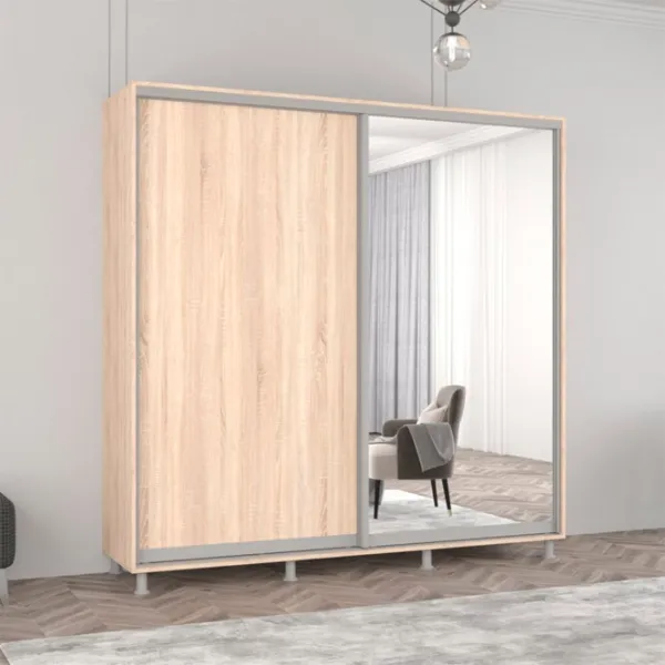 Dulap Mobildor-Lux ARON S 190 x 60 x 210 / PAL / Stejar Sonoma photo 2