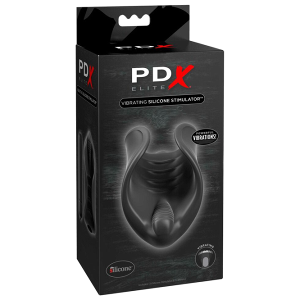Masturbator PDX Elite Vibrating Silicone Stimulator Black photo 3