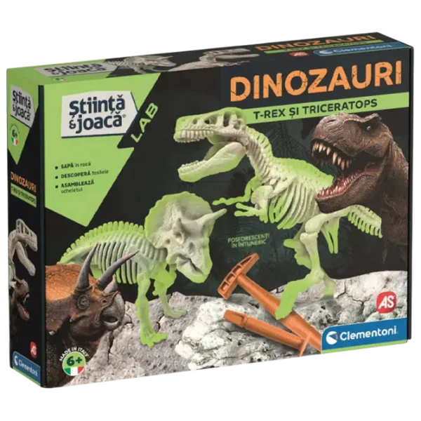 Настольная игра Clementoni T-Rex Fluo & Triceraptor 6+/ Развитие photo 1