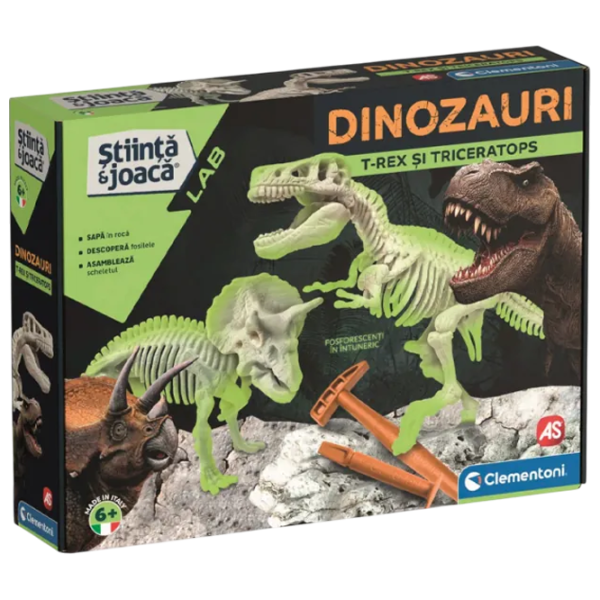 Настольная игра Clementoni T-Rex Fluo & Triceraptor 6+/ Развитие photo 1