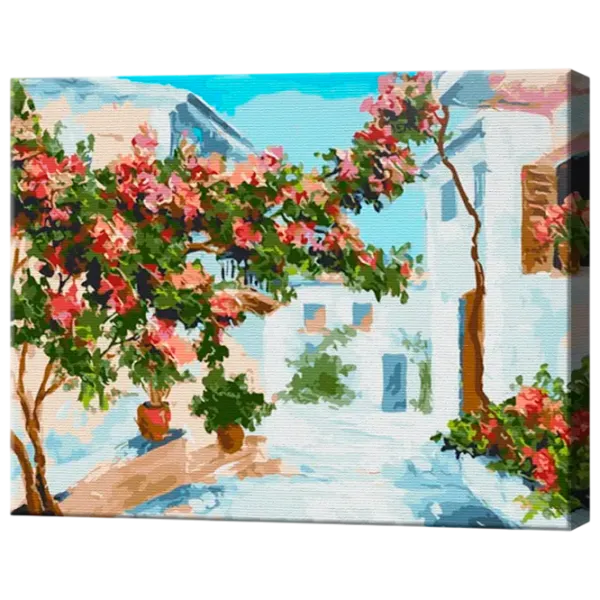 Pictură pe numere Art Gallery Căsuțele albe la Santorini GX44160 50 x 40 cm / Orizontală photo 1 Pictură pe numere Art Gallery Căsuțele albe la Santorini GX44160 50 x 40 cm / Orizontală photo 1