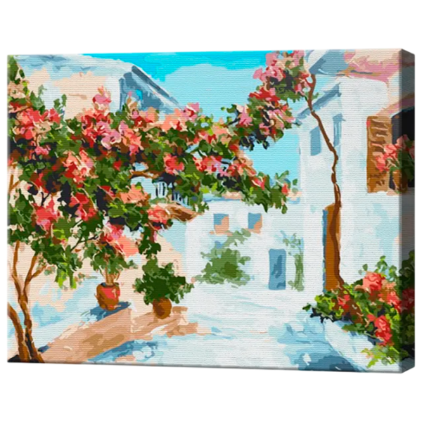 Pictură pe numere Art Gallery Căsuțele albe la Santorini GX44160 50 x 40 cm / Orizontală photo 1 Pictură pe numere Art Gallery Căsuțele albe la Santorini GX44160 50 x 40 cm / Orizontală photo 1