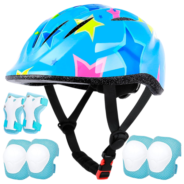 Protecție pentru transport Lamsion Helmet + Elbow Knee Pads, Roadking Blue Multicolor photo 1