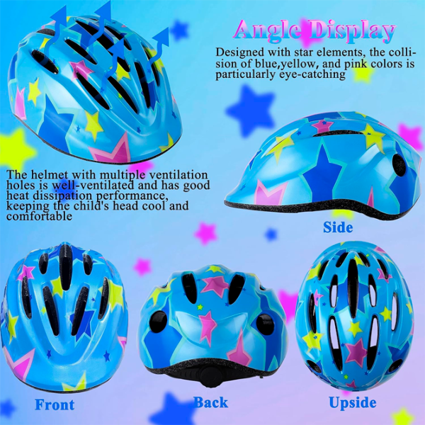 Protecție pentru transport Lamsion Helmet + Elbow Knee Pads, Roadking Blue Multicolor photo 3
