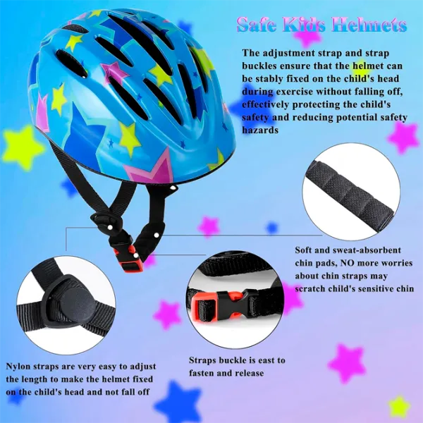 Protecție pentru transport Lamsion Helmet + Elbow Knee Pads, Roadking Blue Multicolor photo 4