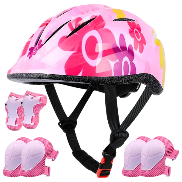 Protecție pentru transport Lamsion Helmet + Elbow Knee Pads, Roadking Pink Multicolor photo 1