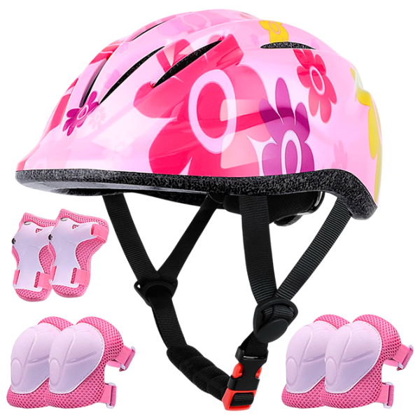 Protecție pentru transport Lamsion Helmet + Elbow Knee Pads, Roadking Pink Multicolor photo 1