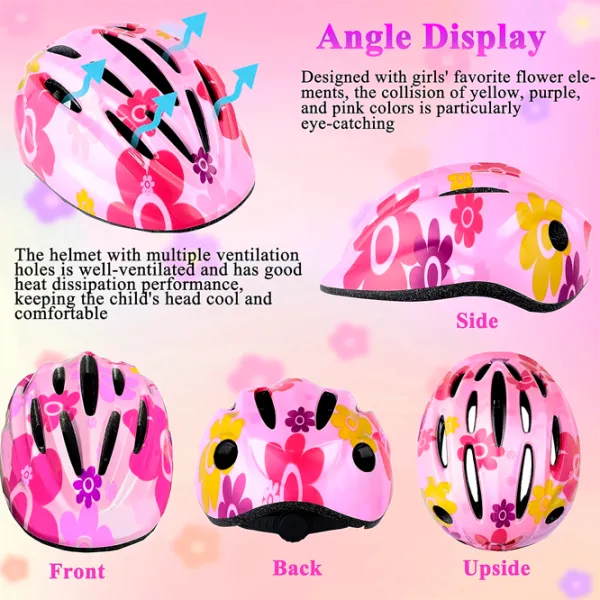 Protecție pentru transport Lamsion Helmet + Elbow Knee Pads, Roadking Pink Multicolor photo 3