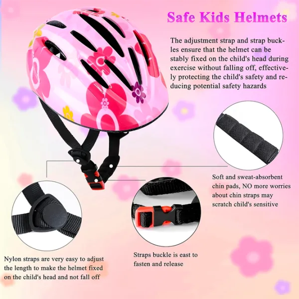 Protecție pentru transport Lamsion Helmet + Elbow Knee Pads, Roadking Pink Multicolor photo 4